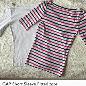 ISO boat neck red white and blue long sleeved top